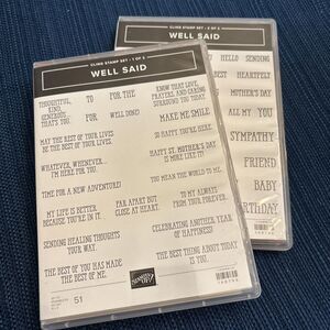 Stampin' Up WELL SAID Cling Stamp Set of 51 UEC 2of 2 148796